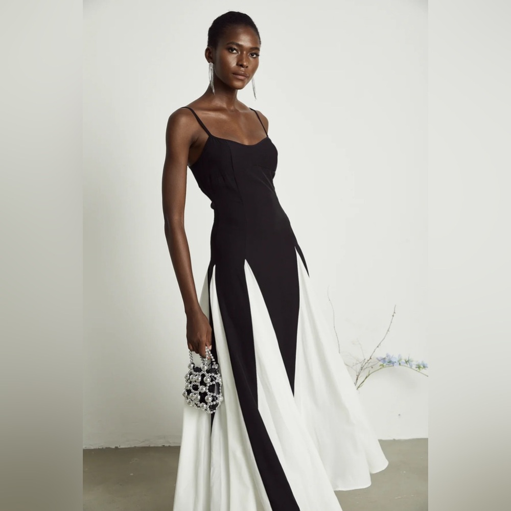 Cielie Black and White Evening Gown